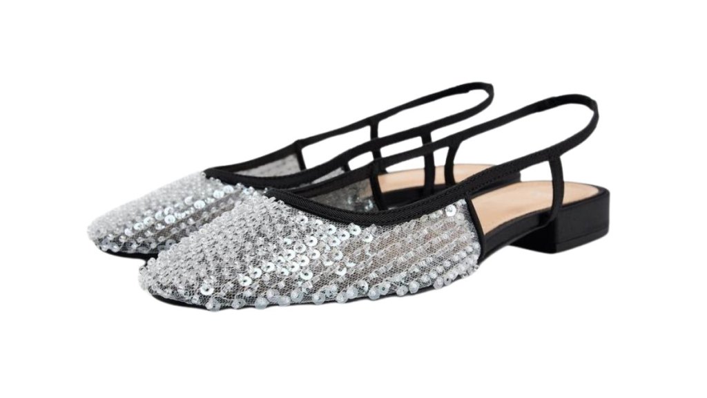 Zara Sequin Slingback Shoe