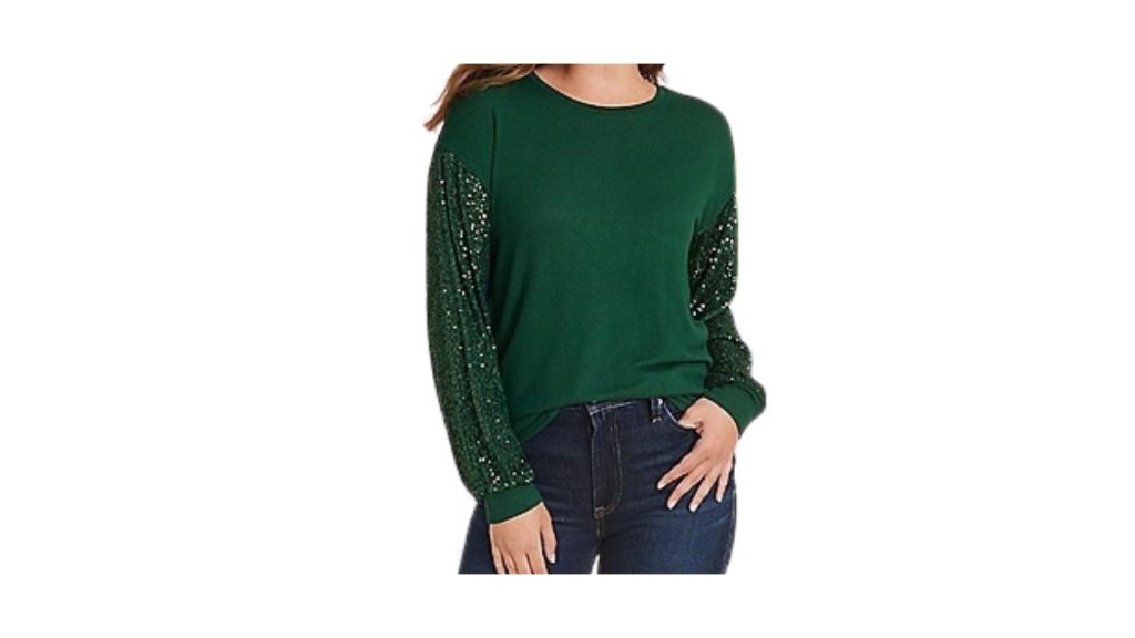 Maurices Sequin Sleeve Drop Shoulder Blouse