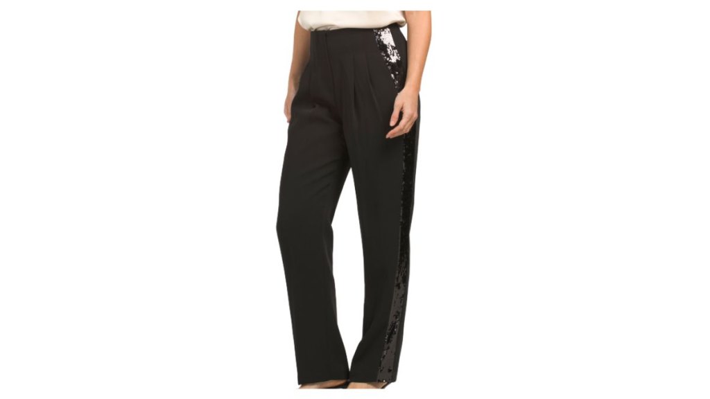 Elle Tahari Sequin Stripe Tuxedo Pants