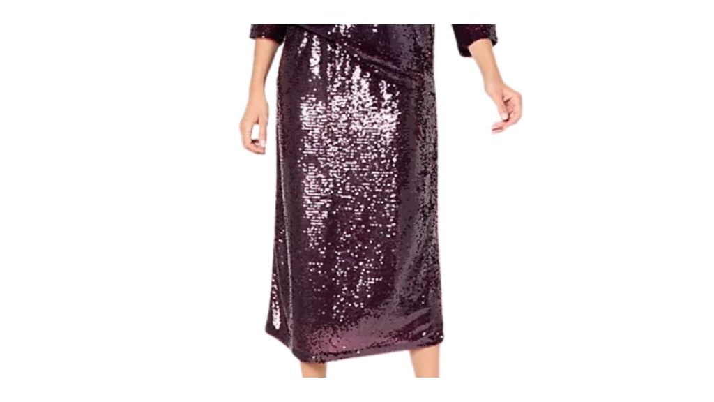 By Stacy London Sequin Pull-On Midi Skirt