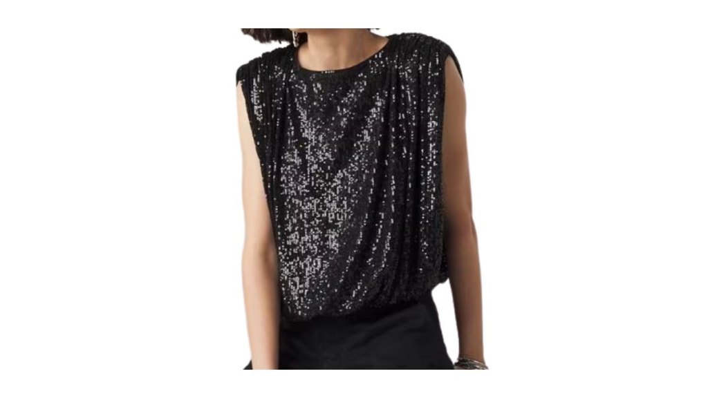 White House Black Market High Neck Embellished Top