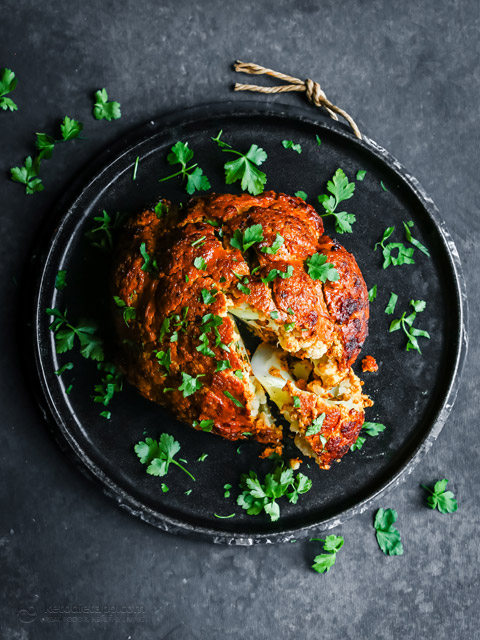 Whole Baked Masala Cauliflower