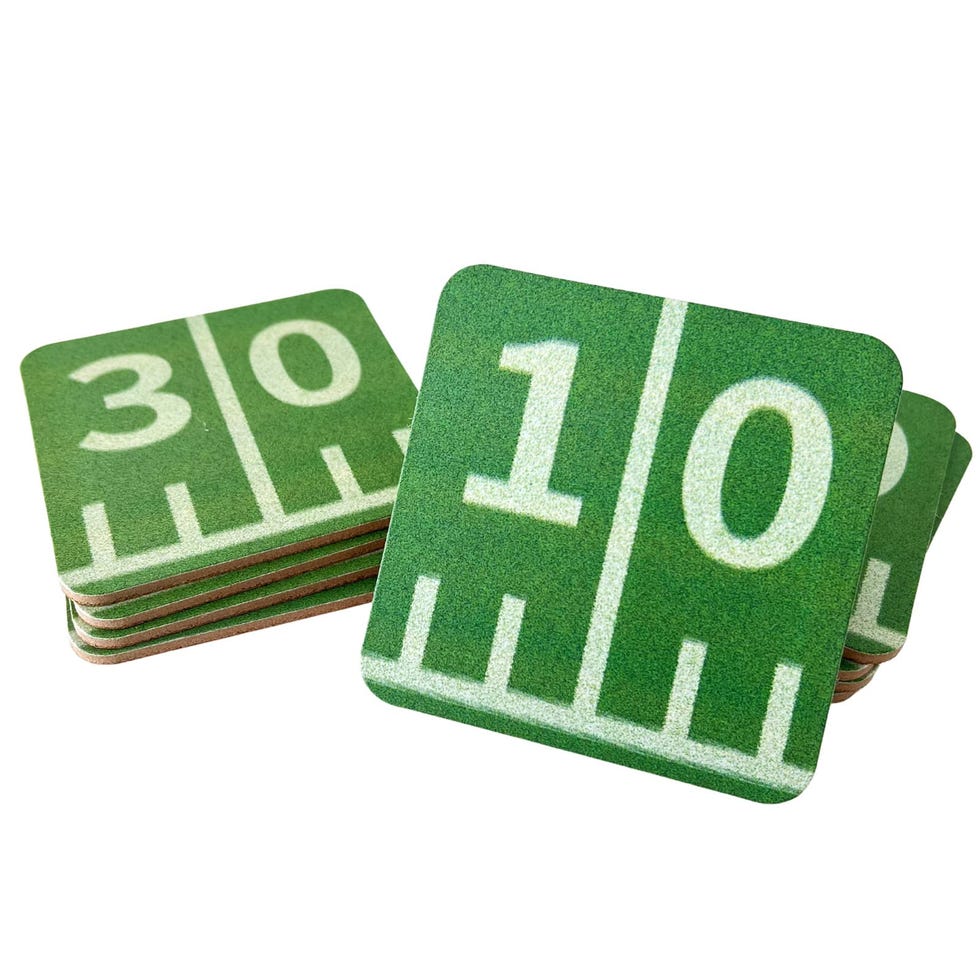 Football Field Coasters, Set of 9 