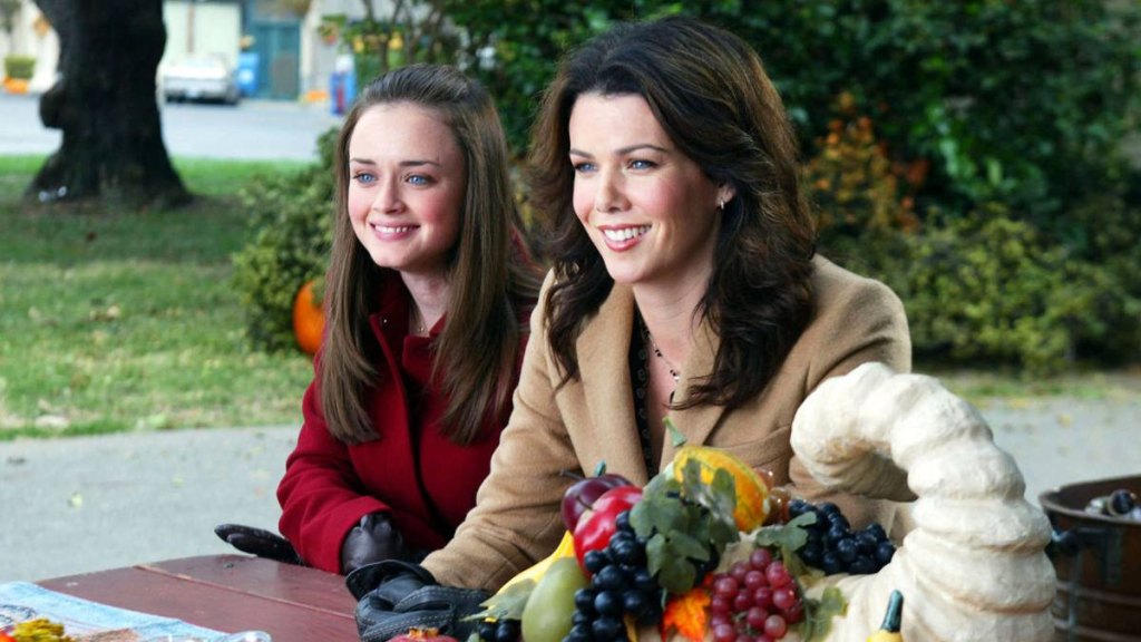 two girls smiling