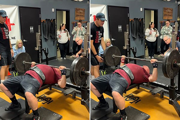 dave benches 230 at the testify benching bonanza