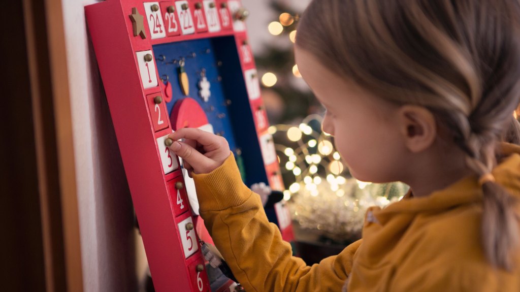 Child with advent calendar