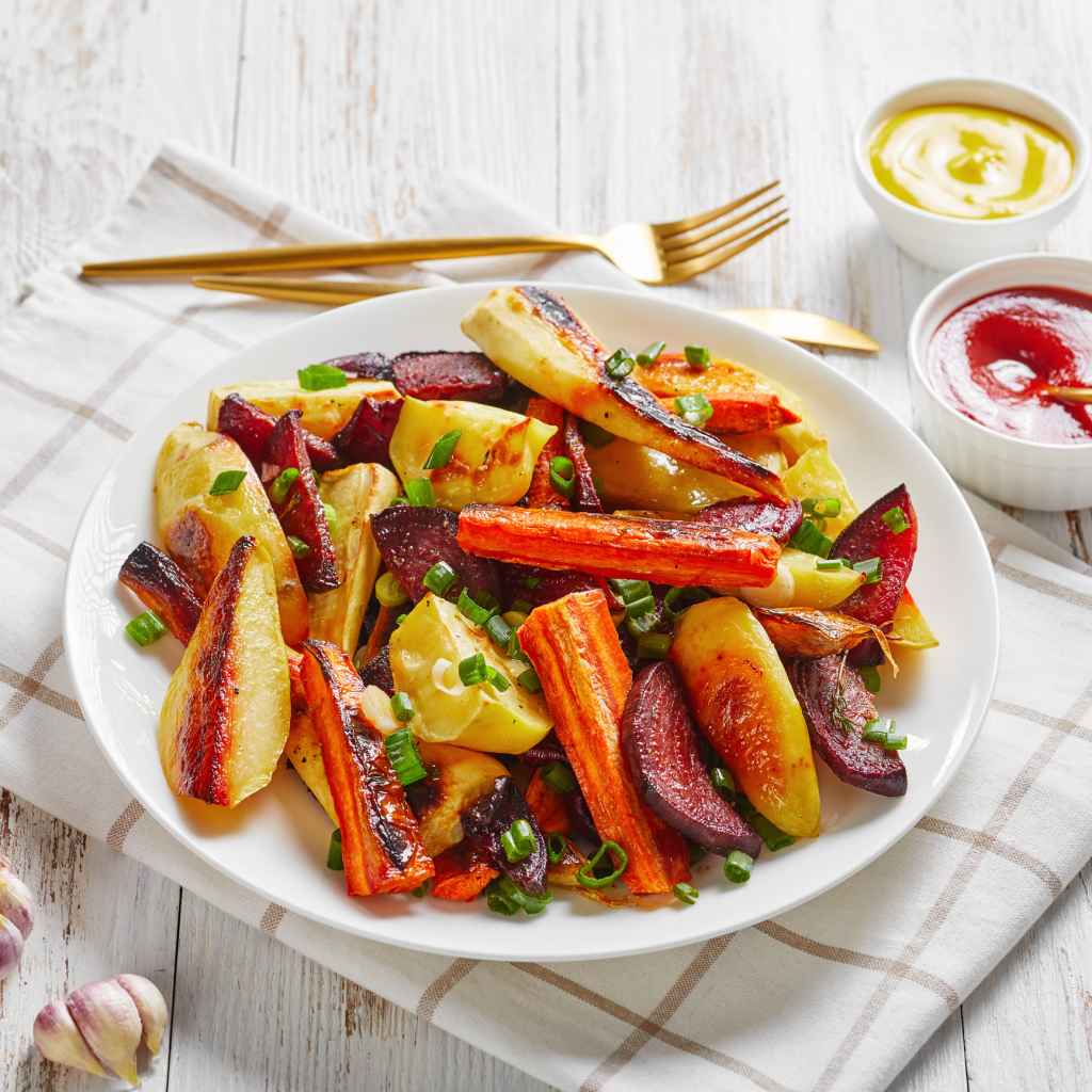 Air fryer roasted root vegetables