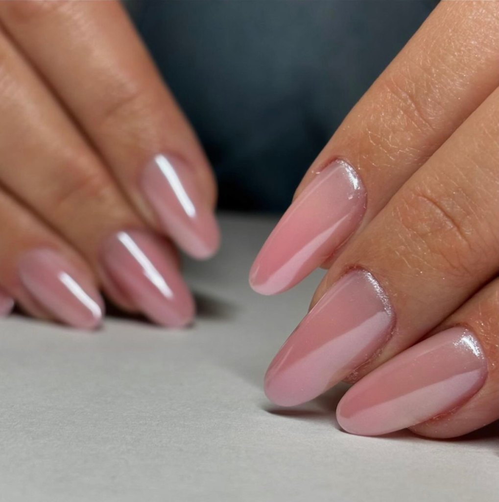 pink glass nails