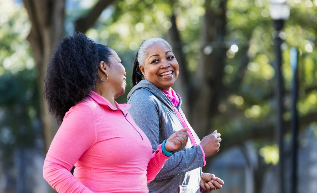 mature women walking to prevent diabetes