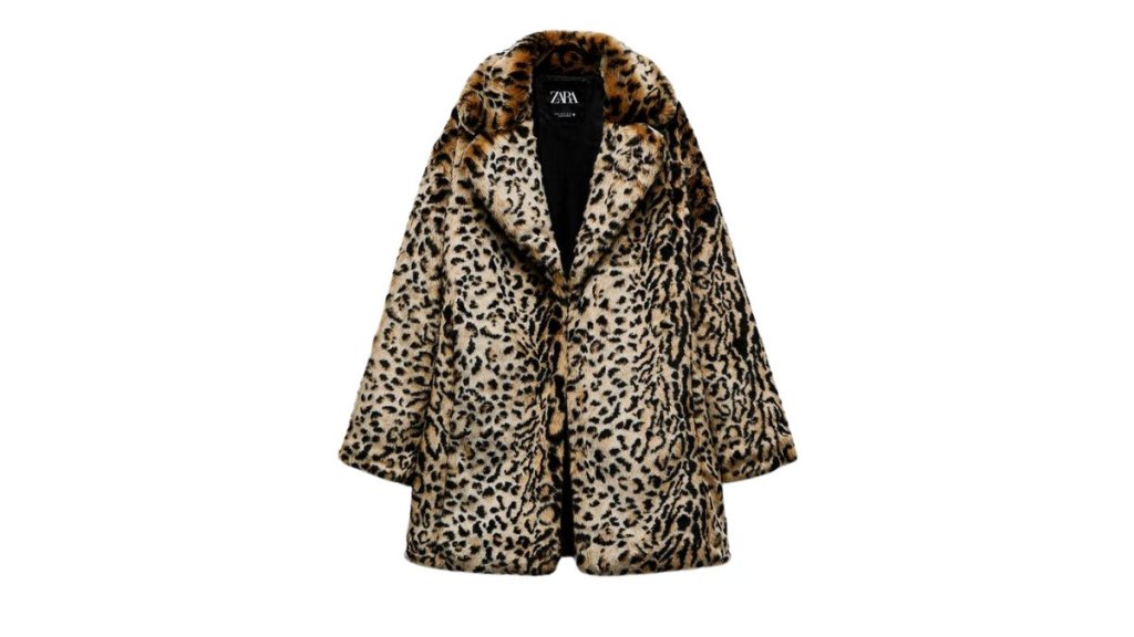 Zara Faux Fur Animal Print Coat