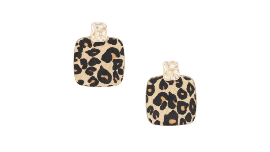 Chico’s No Droop Leopard Drop Earrings