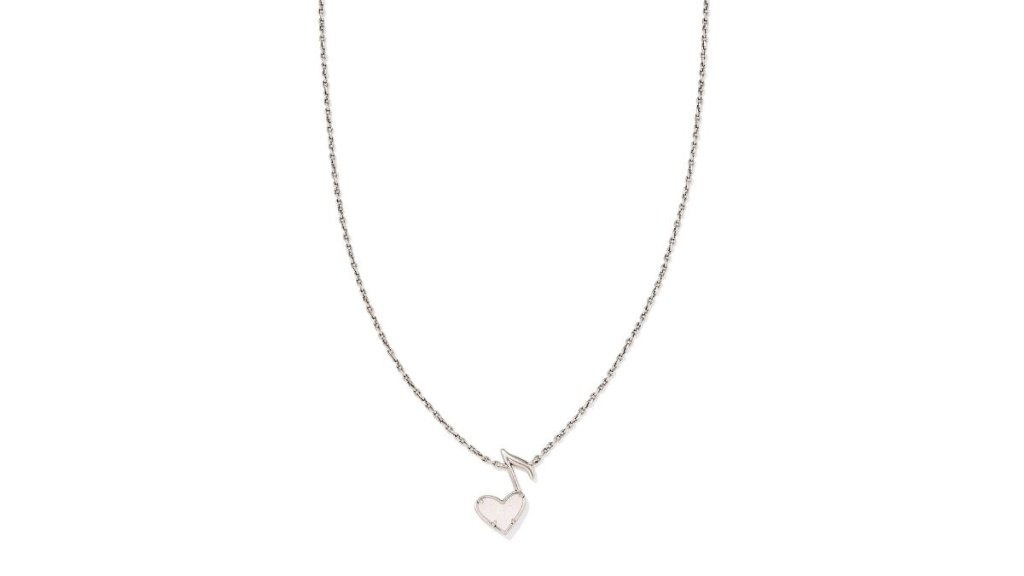 Dolly Parton x Kendra Scott Vintage Silver Ari Heart Music Note Short Pendant Necklace