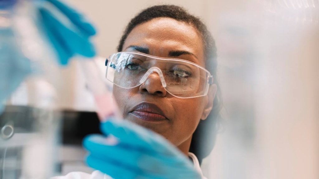 woman testing things in lab