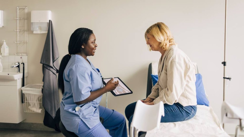 Woman with gynecologist