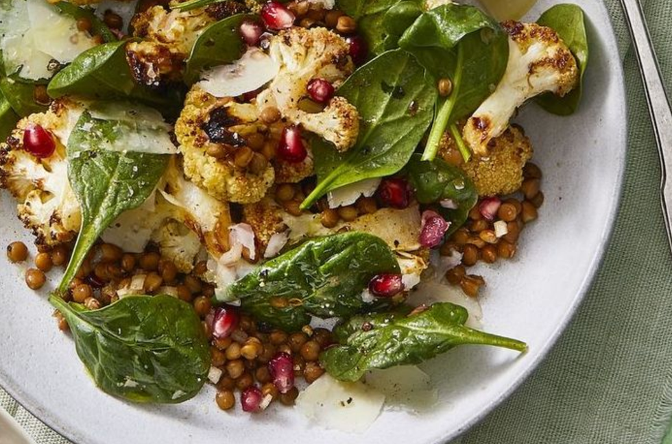 cauliflower spinach salad