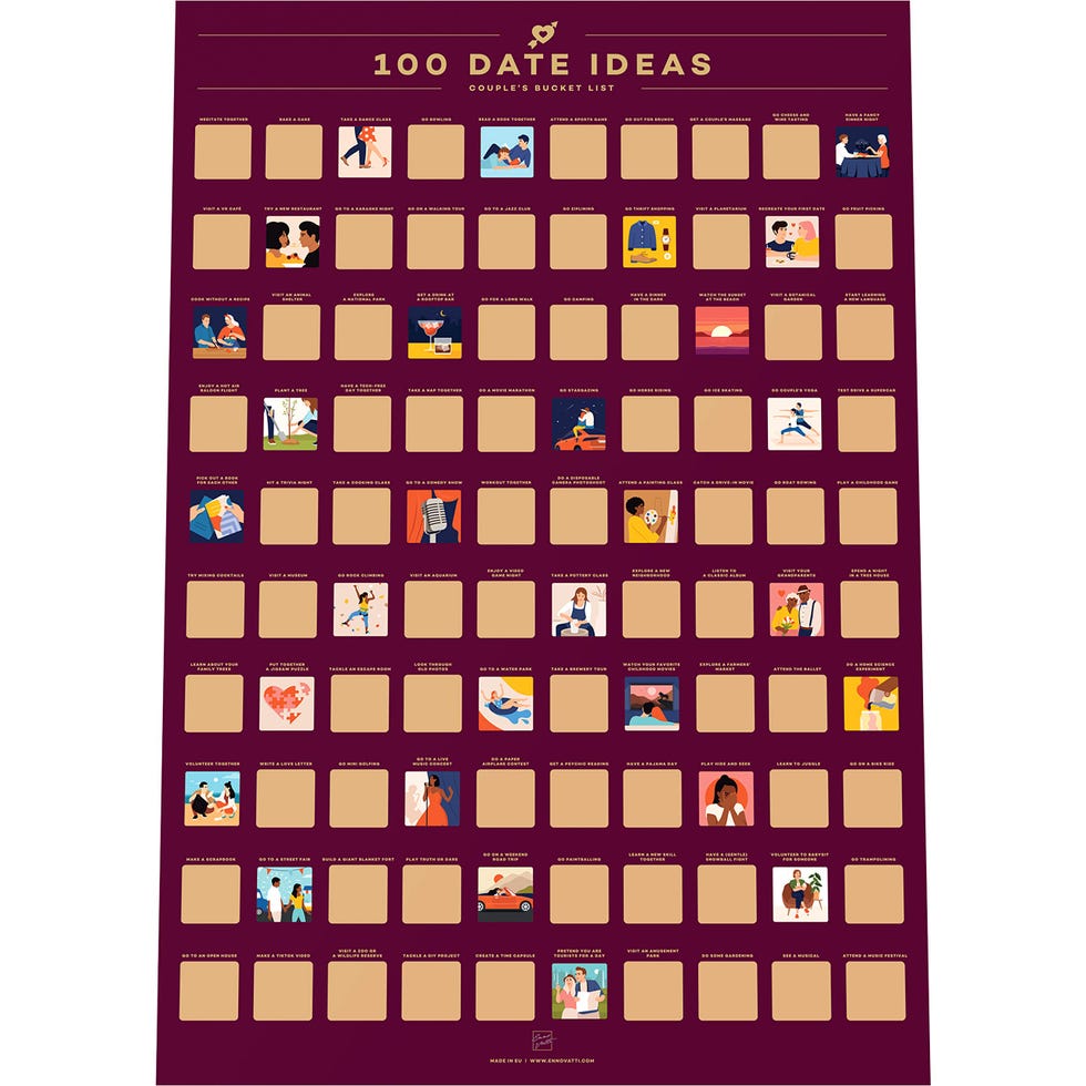 100 Dates Scratch Off Poster