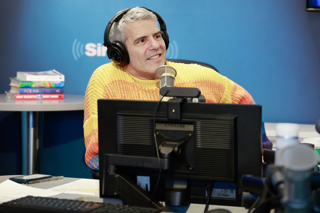 Andy Cohen recording at SiriusXM Studios in 2022