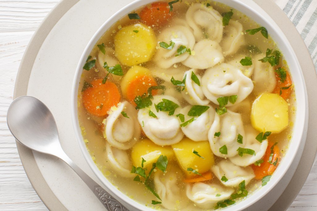 Chicken tortellini soup