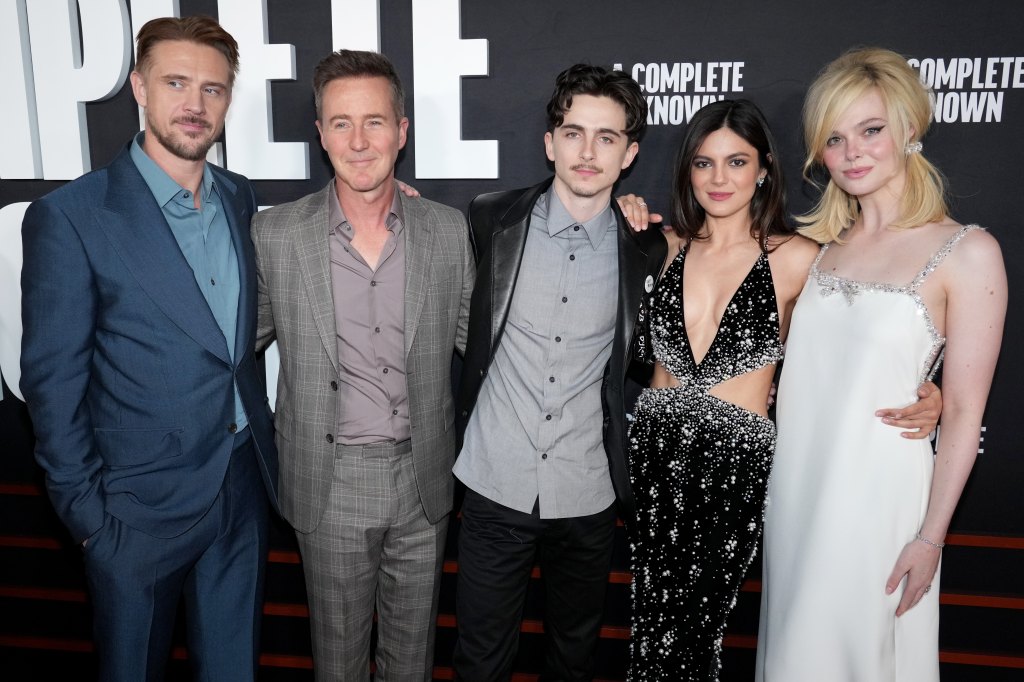 Boyd Holbrook, Edward Norton, Timothée Chalamet, Monica Barbaro and Elle Fanning, 2024