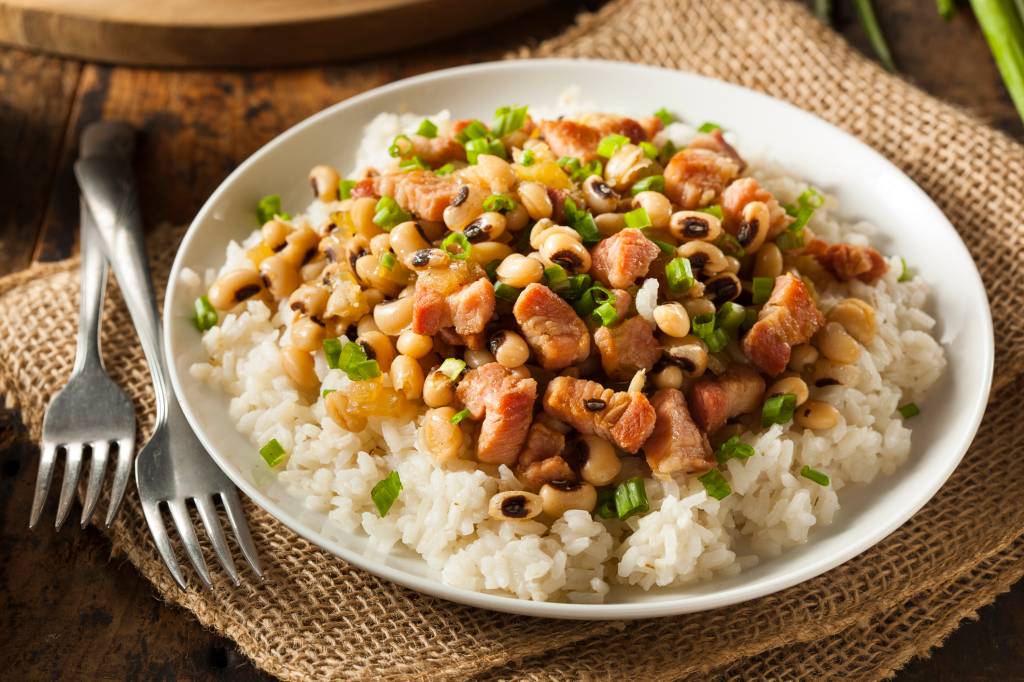 Hoppin’ John as part of a roundup of lucky New Year's food traditions