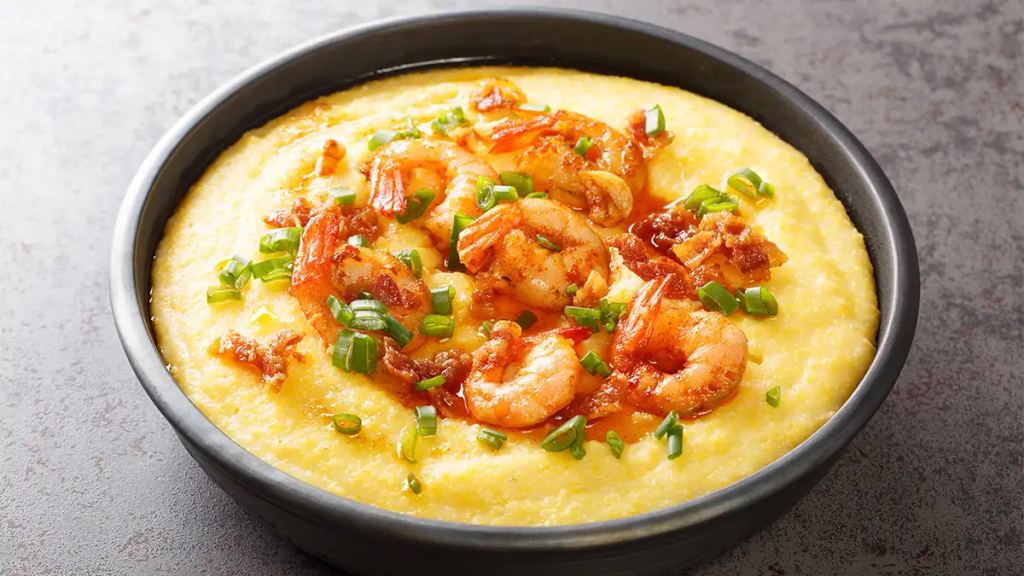 Shrimp and grits with fresh fennel and lemon as part of a roundup of Kwanzaa recipes