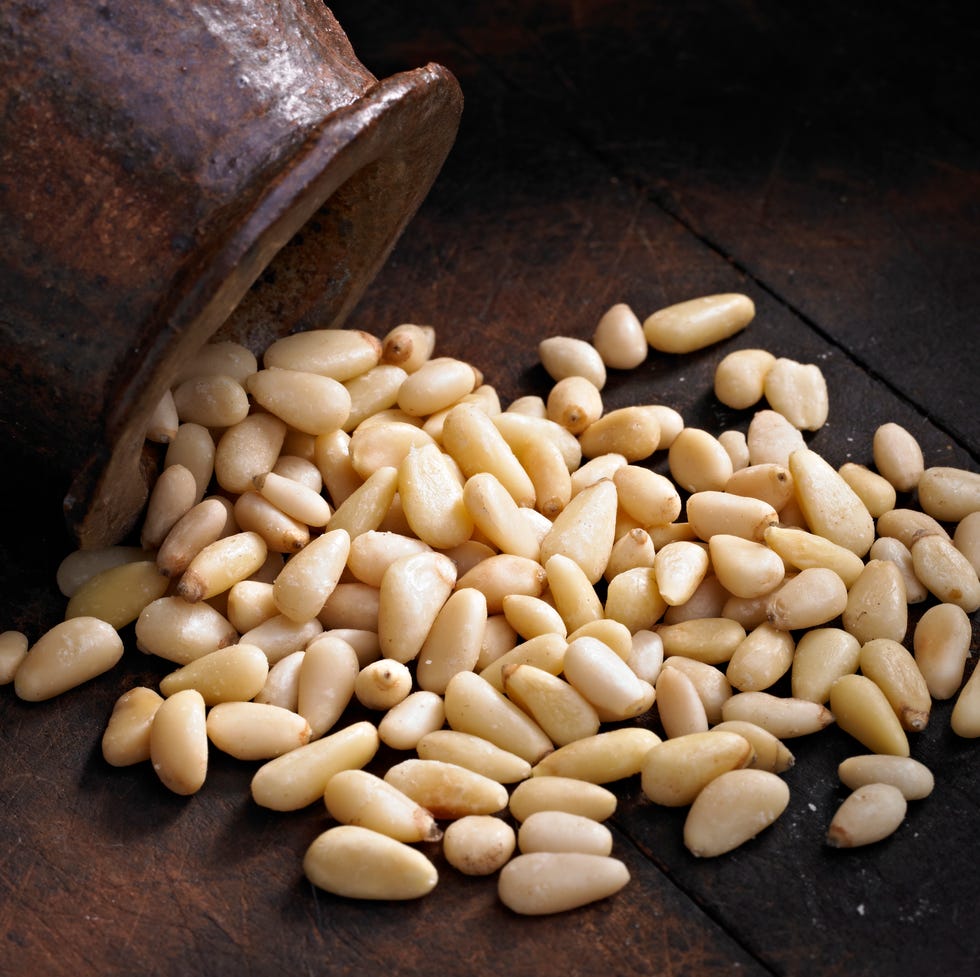 close up of pine nuts