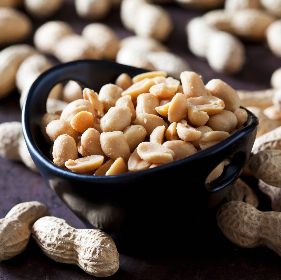 bowl of salted peanuts