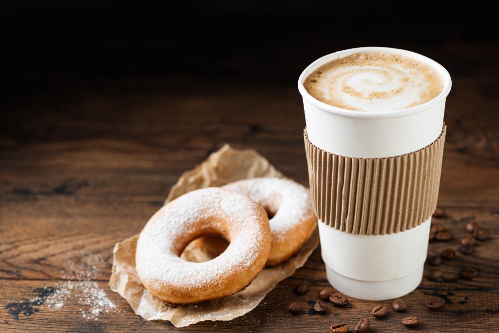 To go coffee and donuts