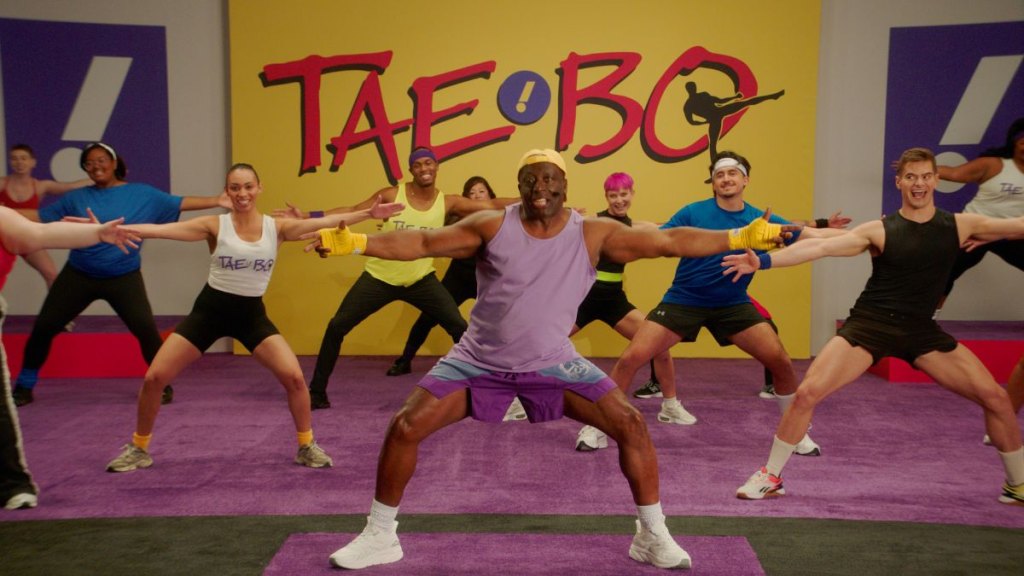 still from billy blanks' tae bo x Yahoo workout video featuring 90s nostalgia