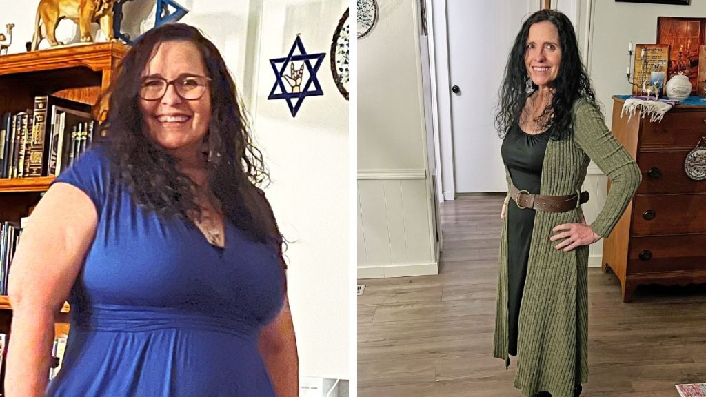 Patti Morello, 58, before and after