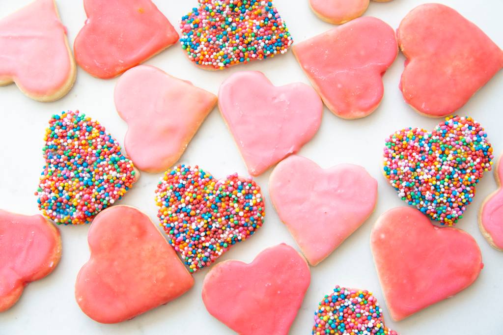 pink heart cookies