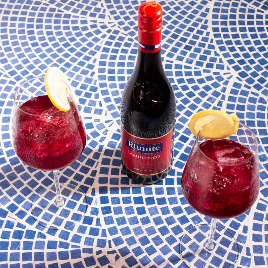 Riunite Lambrusco Spritz as part of a roundup of low ABV cocktails for Damp January