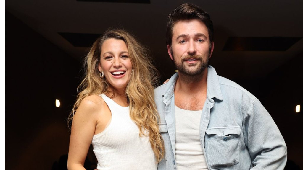 Blake Lively and Brandon Sklenar in 2024