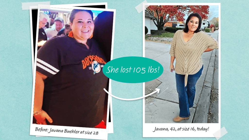 One woman, Javana Buehler, shares her before and after photos from her 100 pound weight loss