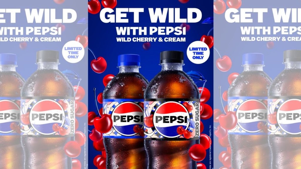 Pepsi wild cherry & cream soda bottles