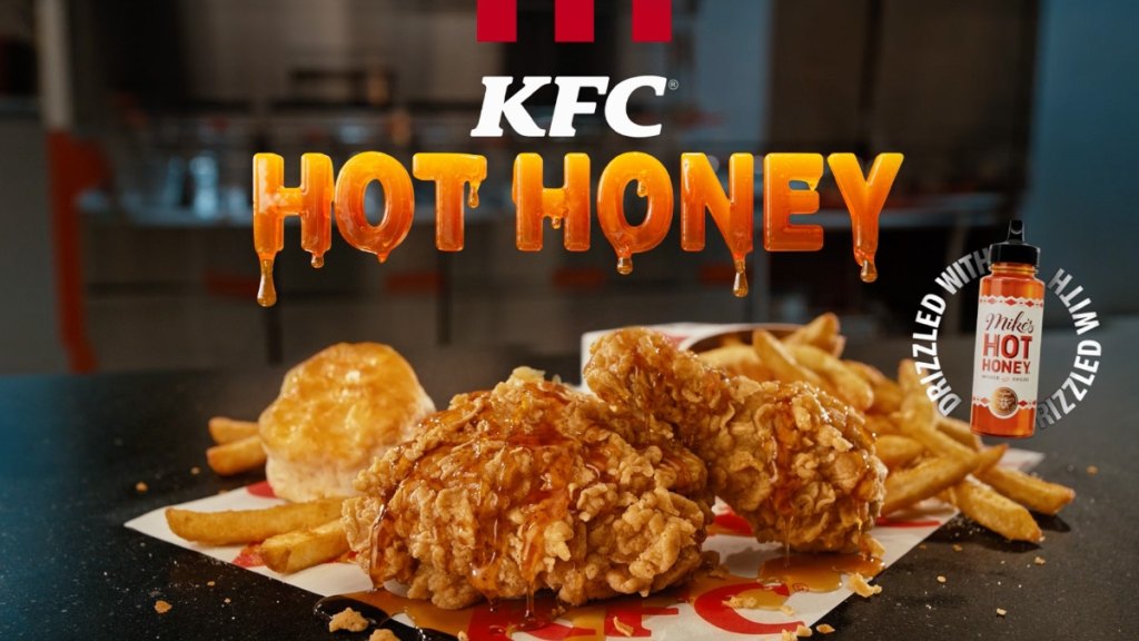 KFC chicken with Mike's Hot Honey 