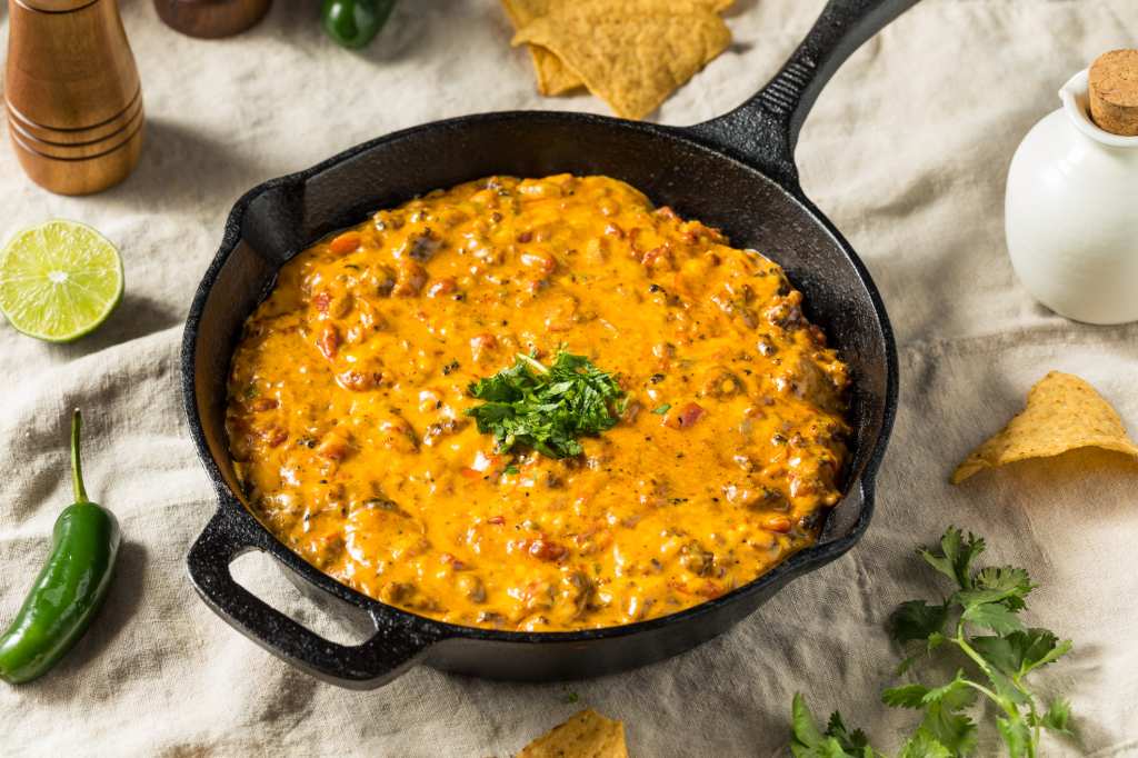 The Pioneer Woman's Rotel dip as part of a roundup of Super Bowl snack ideas