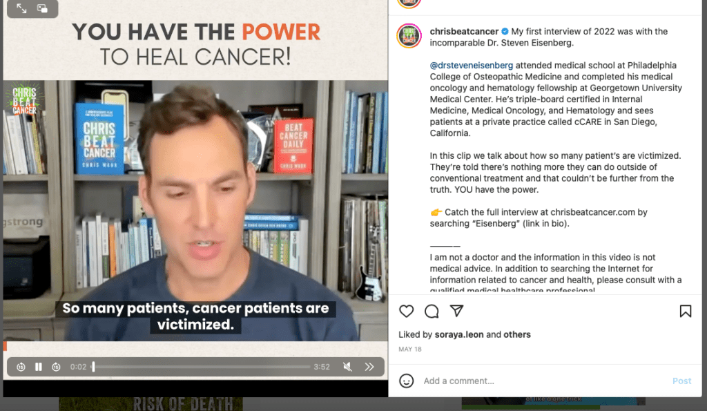 chris beat cancer review