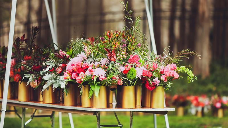 picture of beautiful bouquets Ashley Manning created for grieving widows on Valentine's Day